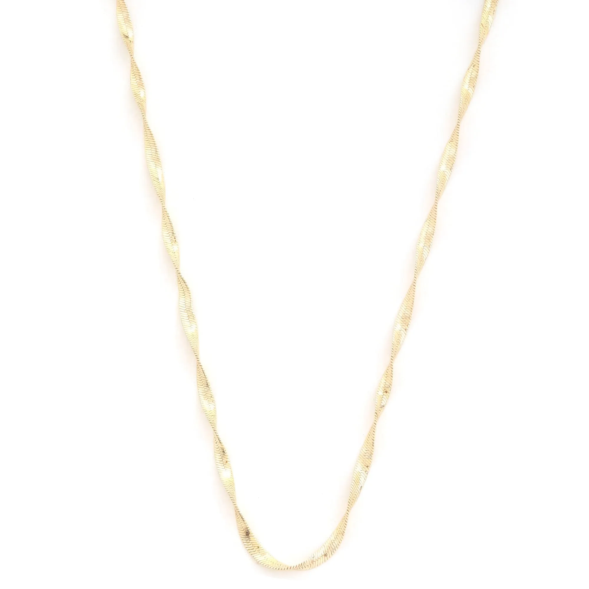 Flat Snake Link Twisted Metal Necklace