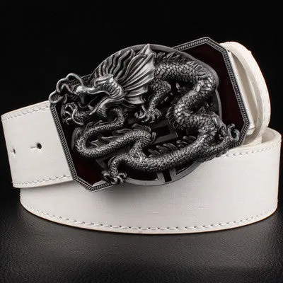 Rock Style Chinese Dragon Buckle Men Belt